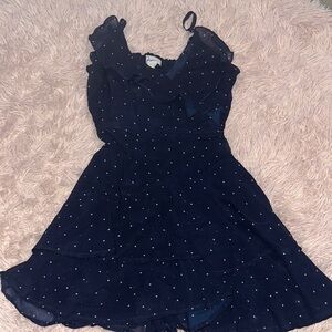 Navy Blue Polka Dot women’s romper